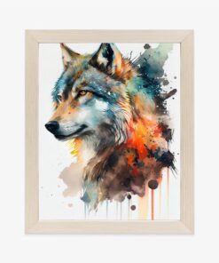 Poster Mehrfarbiges Wolfsporträt