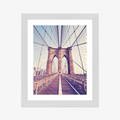 Poster Nyc Brooklyn Bridge Im Retro-Stil