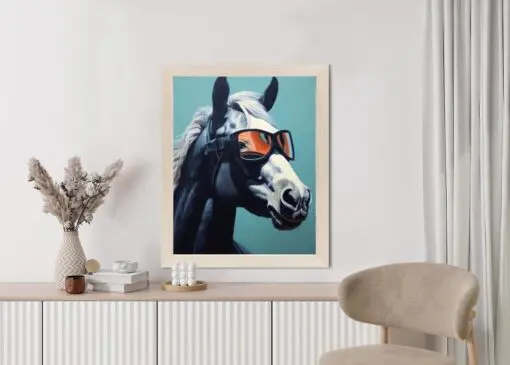 Poster Pferd Mit Brille