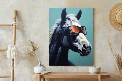 Poster Pferd Mit Brille