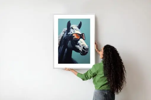 Poster Pferd Mit Brille