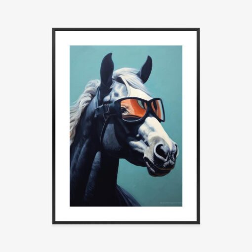 Poster Pferd Mit Brille