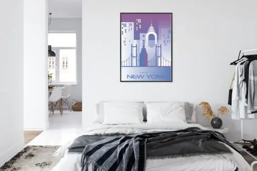 Poster Reise Nach New York Rahmen Aluminium Farbe Schwarz