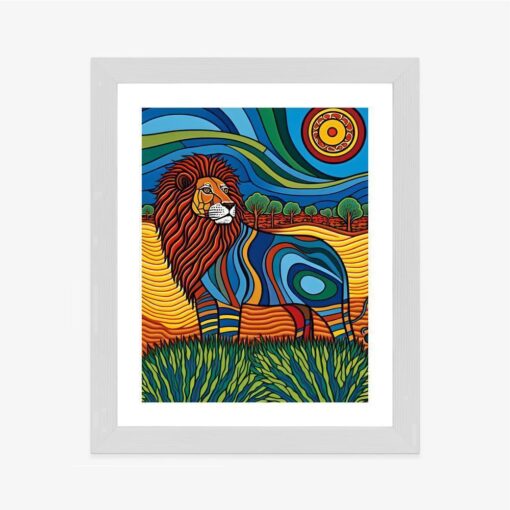 Poster Surrealistische Löwengrafiken