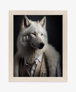 Poster Weißer Wolf In Winterkleidung