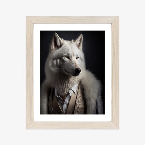 Poster Weißer Wolf In Winterkleidung