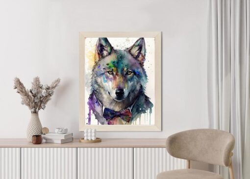 Poster Wolf Mit Fliege